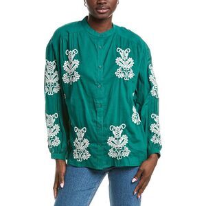Anna Kay Womens Solinato Blouse, Green